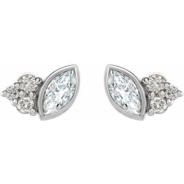 Accented Bezel-Set Earrings Image 2 Valentine's Fine Jewelry Dallas, PA