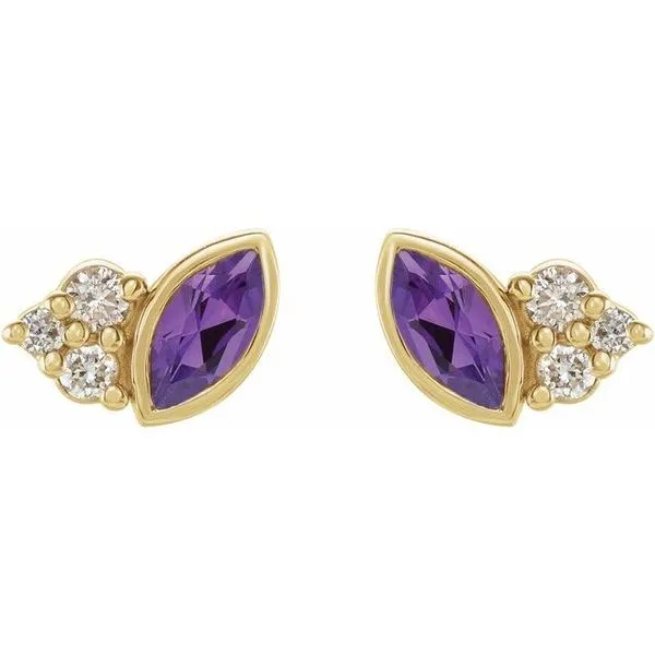 Accented Bezel-Set Earrings Image 2 John E. Koller Jewelry Designs owasso, OK