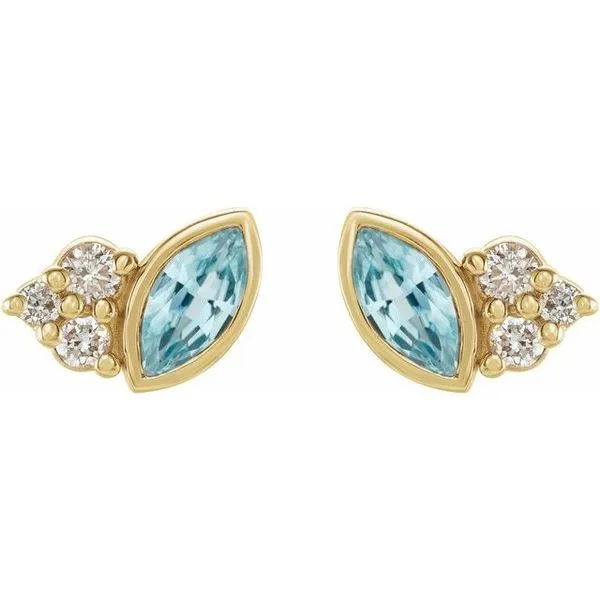 Accented Bezel-Set Earrings Image 2 McCoy Jewelers Bartlesville, OK