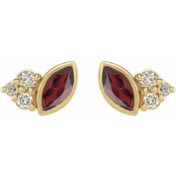 Accented Bezel-Set Earrings Image 2 J. Meredith Jewelers Delafield, WI