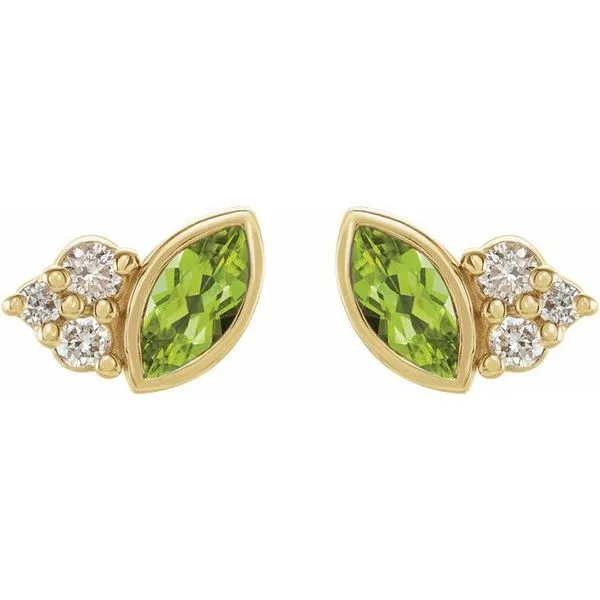 Accented Bezel-Set Earrings Image 2 Woelk's House of Diamonds Russell, KS