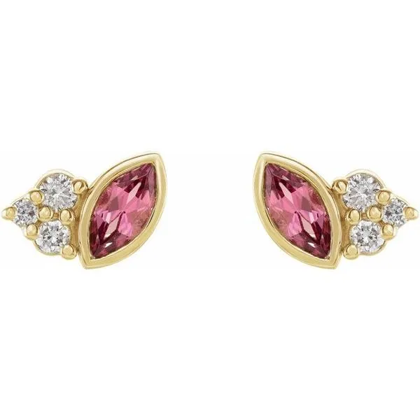 Accented Bezel-Set Earrings Image 2 Rick's Jewelers California, MD