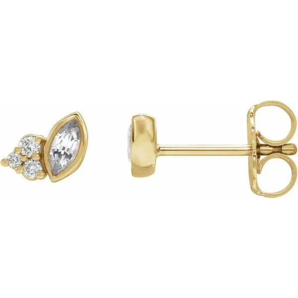 Accented Bezel-Set Earrings Cravens & Lewis Jewelers Georgetown, KY