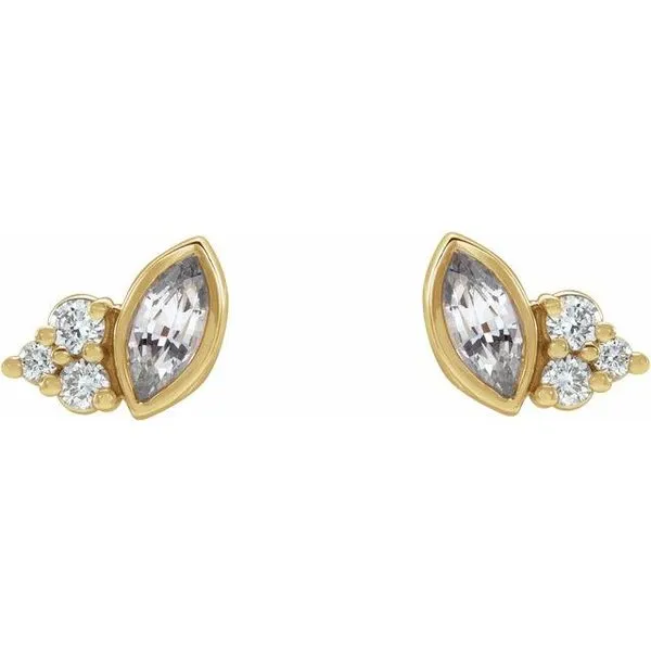 Accented Bezel-Set Earrings Image 2 Rasmussen Jewelers Spanish Fork, UT