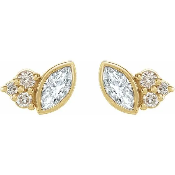 Accented Bezel-Set Earrings Image 2 Spath Jewelers Bartow, FL
