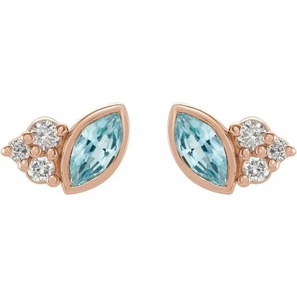 Accented Bezel-Set Earrings Image 2 Don's Jewelry & Design Washington, IA