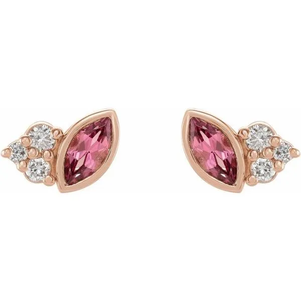 Accented Bezel-Set Earrings Image 2 Woelk's House of Diamonds Russell, KS