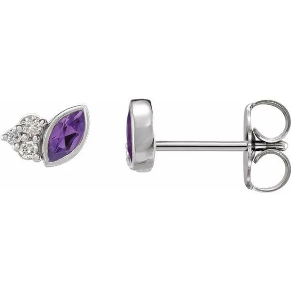 Accented Bezel-Set Earrings Rasmussen Jewelers Spanish Fork, UT