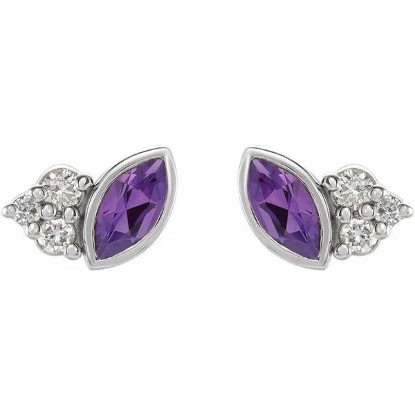 Accented Bezel-Set Earrings Image 2 Jewelry Design Studio Jensen Beach, FL
