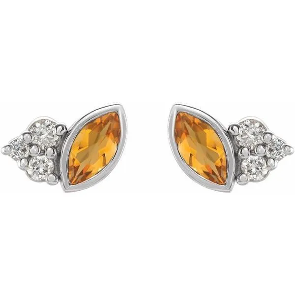 Accented Bezel-Set Earrings Image 2 James Wolf Jewelers Mason, OH
