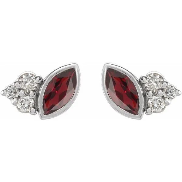 Accented Bezel-Set Earrings Image 2 Blue Heron Jewelry Company Poulsbo, WA
