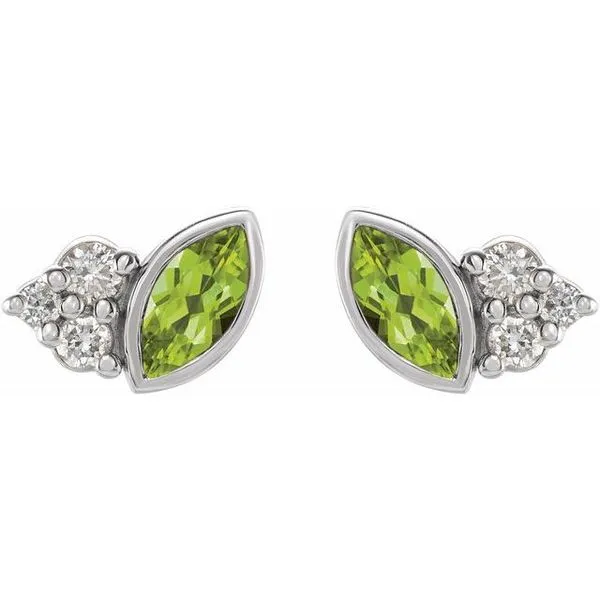 Accented Bezel-Set Earrings Image 2 Long Jewelers Chesapeake, VA