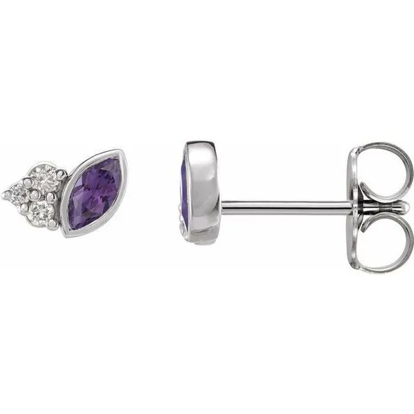 Accented Bezel-Set Earrings John E. Koller Jewelry Designs owasso, OK