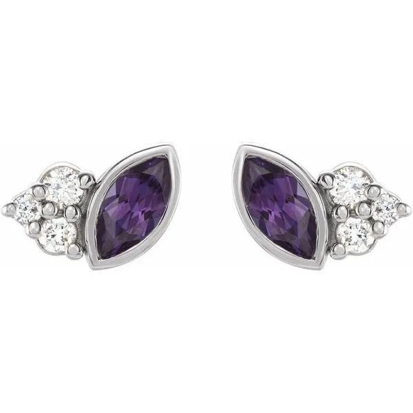 Accented Bezel-Set Earrings Image 2 Hopman Jewelers Elkhart, IN