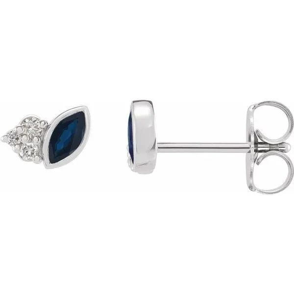 Accented Bezel-Set Earrings Blue Heron Jewelry Company Poulsbo, WA