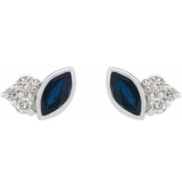 Accented Bezel-Set Earrings Image 2 Blue Heron Jewelry Company Poulsbo, WA