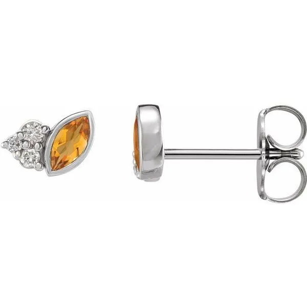 Accented Bezel-Set Earrings Rick's Jewelers California, MD