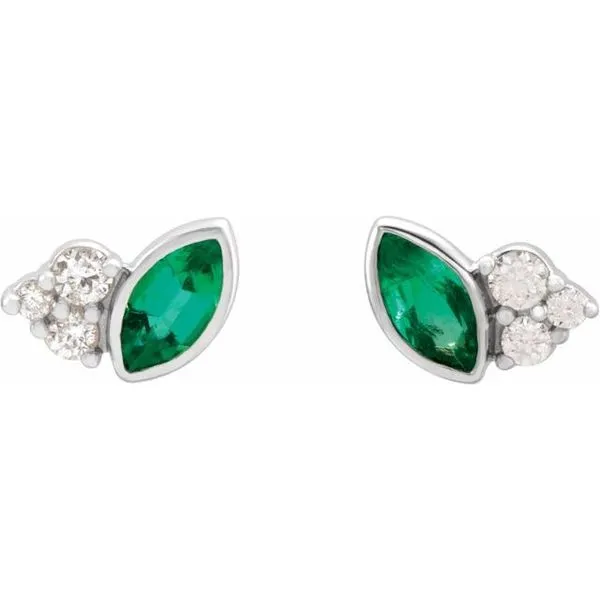 Accented Bezel-Set Earrings Image 2 Banks Jewelers Burnsville, NC