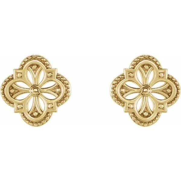 Vintage-Inspired Clover Earrings Image 2 J. Meredith Jewelers Delafield, WI