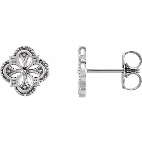Vintage-Inspired Clover Earrings Hopman Jewelers Elkhart, IN