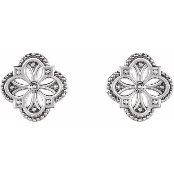 Vintage-Inspired Clover Earrings Image 2 Hopman Jewelers Elkhart, IN