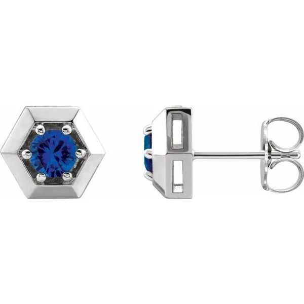Round 3-Prong Geometric Earrings Rick's Jewelers California, MD