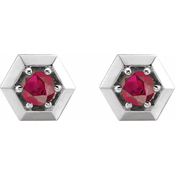 Round 3-Prong Geometric Earrings Image 2 Rasmussen Jewelers Spanish Fork, UT