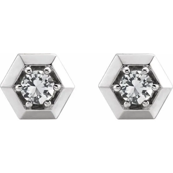 Round 3-Prong Geometric Earrings Image 2 Comstock Jewelers Edmonds, WA