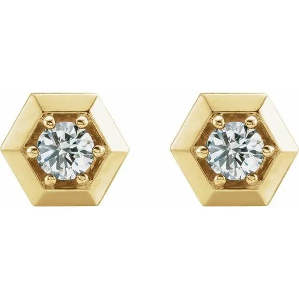 Round 3-Prong Geometric Earrings Image 2 Boyd Jewelers Wesley Chapel, FL