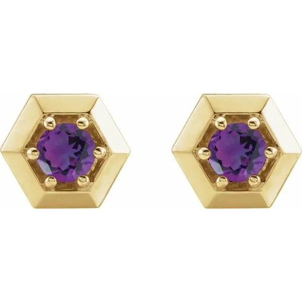 Round 3-Prong Geometric Earrings Image 2 Hopman Jewelers Elkhart, IN