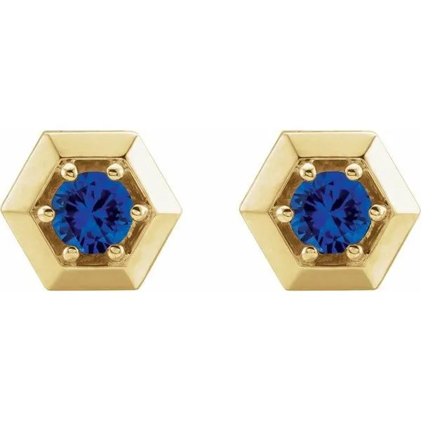 Round 3-Prong Geometric Earrings Image 2 Hopman Jewelers Elkhart, IN