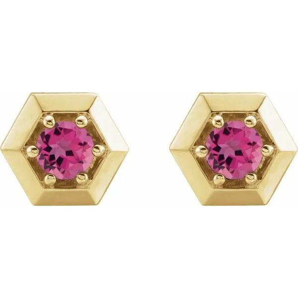 Round 3-Prong Geometric Earrings Image 2 J. Meredith Jewelers Delafield, WI