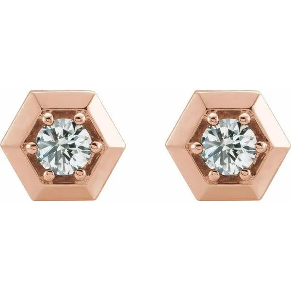 Round 3-Prong Geometric Earrings Image 2 James & Williams Jewelers Berwyn, IL