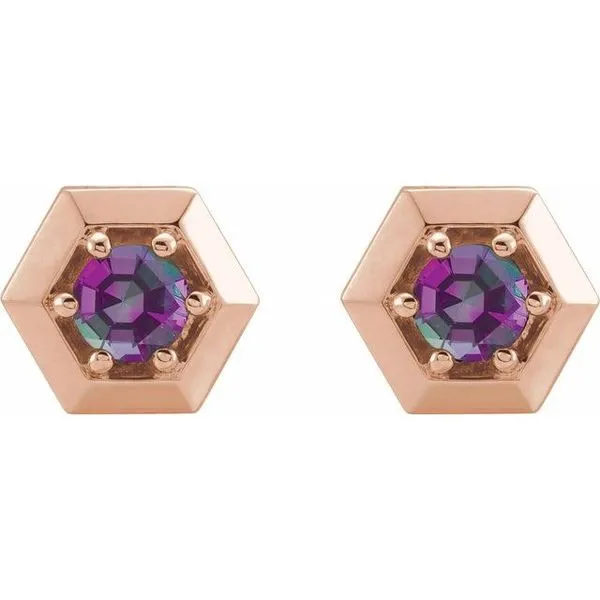 Round 3-Prong Geometric Earrings Image 2 Cherry Street Jewelers Tulsa, OK