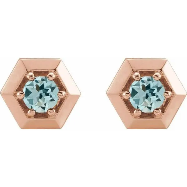 Round 3-Prong Geometric Earrings Image 2 Hopman Jewelers Elkhart, IN