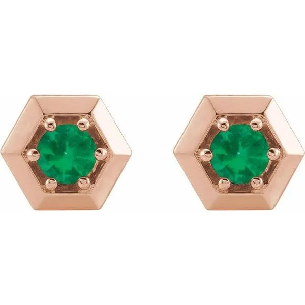 Round 3-Prong Geometric Earrings Image 2 J. Meredith Jewelers Delafield, WI
