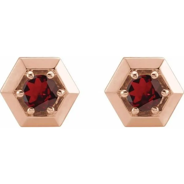 Round 3-Prong Geometric Earrings Image 2 J. Meredith Jewelers Delafield, WI