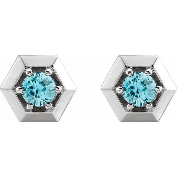 Round 3-Prong Geometric Earrings Image 2 James & Williams Jewelers Berwyn, IL