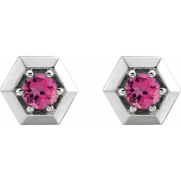 Round 3-Prong Geometric Earrings Image 2 Cherry Street Jewelers Tulsa, OK