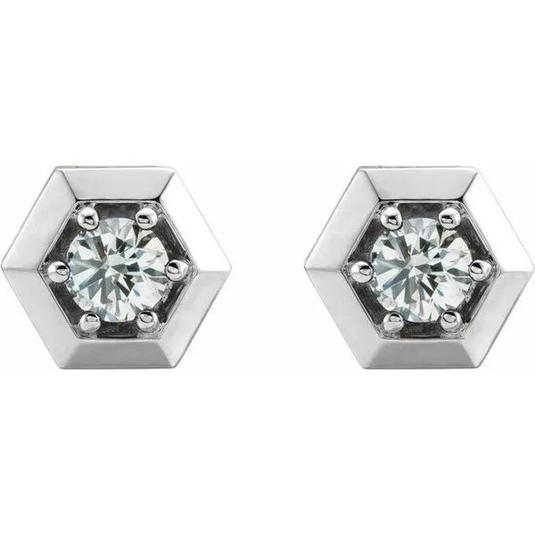 Round 3-Prong Geometric Earrings Image 2 Arnold's Jewelry and Gifts Logansport, IN