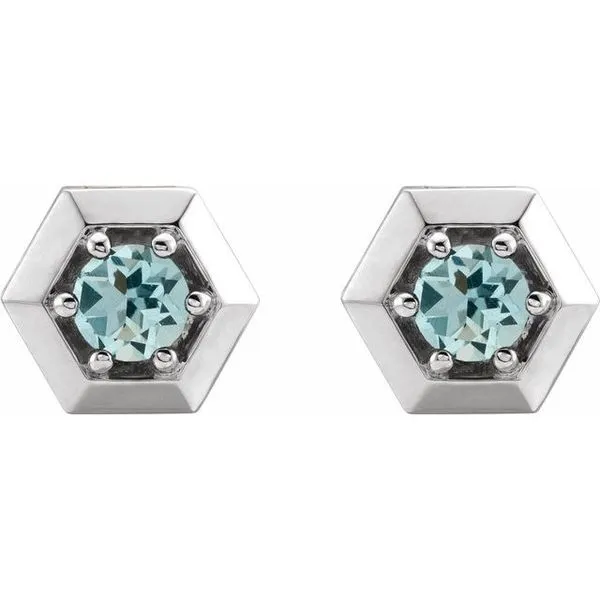 Round 3-Prong Geometric Earrings Image 2 J. Meredith Jewelers Delafield, WI