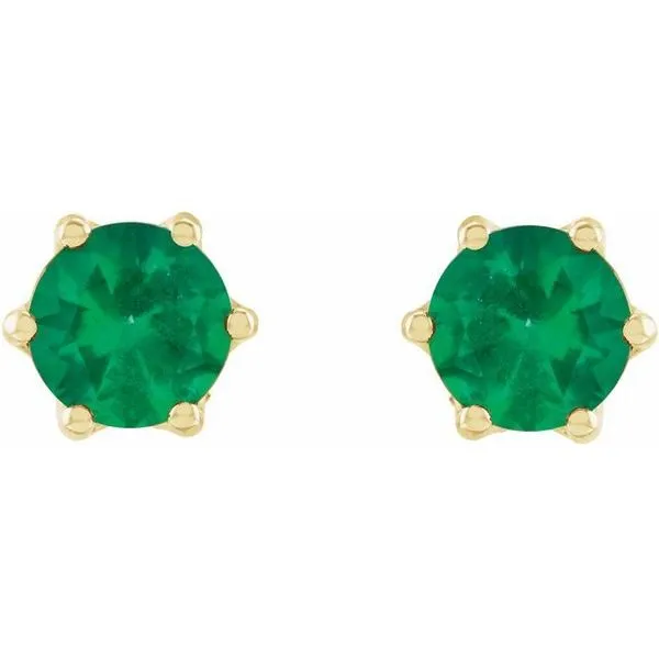 Round 6-Prong Accented Crown Stud Earrings Image 2 Boyd Jewelers Wesley Chapel, FL