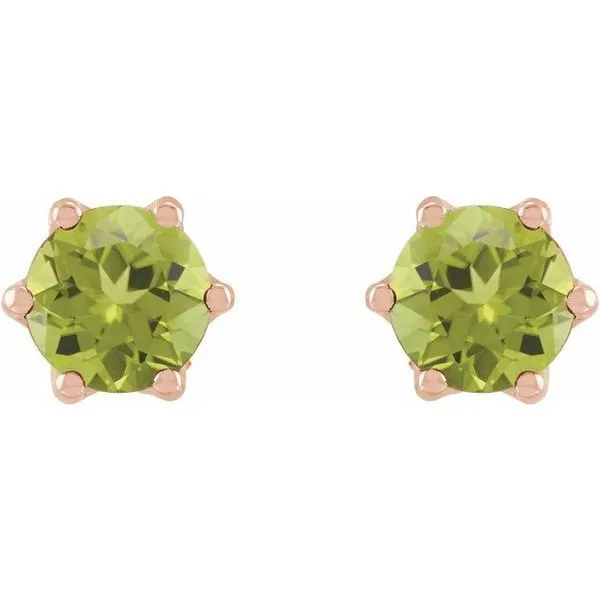 Round 6-Prong Accented Crown Stud Earrings Image 2 Milan's Jewelry Inc Sarasota, FL