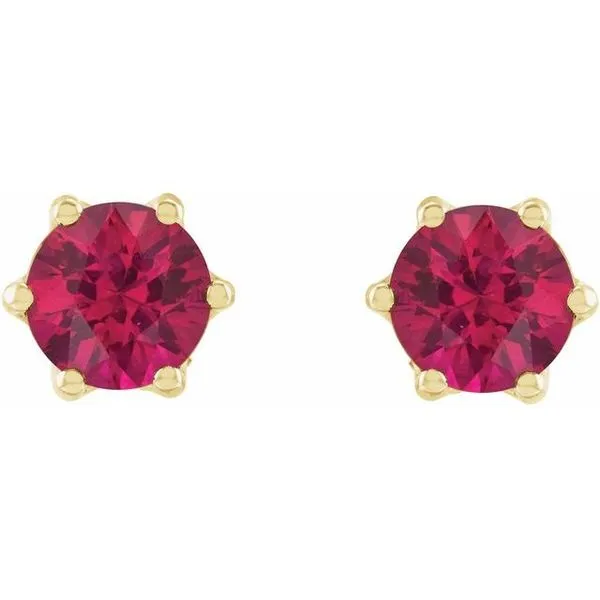 Round 6-Prong Accented Crown Stud Earrings Image 2 Long Jewelers Chesapeake, VA