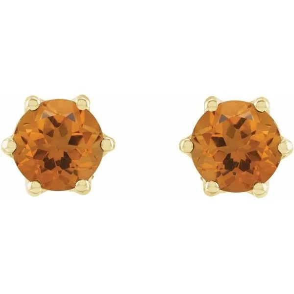 Round 6-Prong Accented Crown Stud Earrings Image 2 Diny's Jewelers Middleton, WI