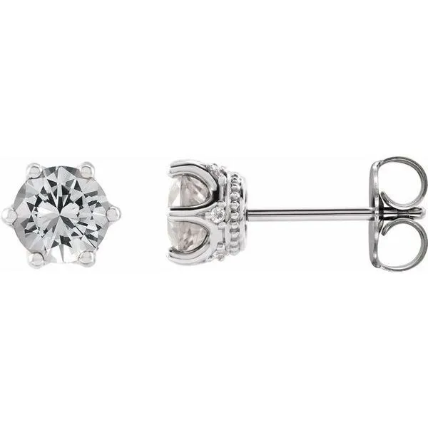 Round 6-Prong Accented Crown Stud Earrings Boyd Jewelers Wesley Chapel, FL