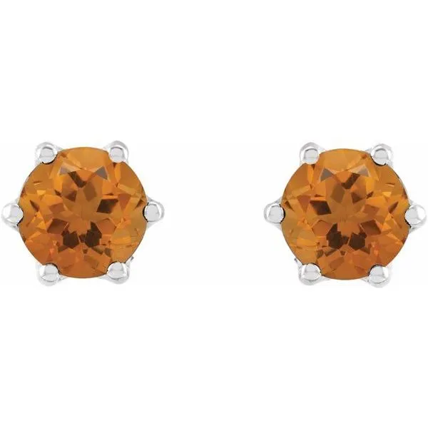 Round 6-Prong Accented Crown Stud Earrings Image 2 Long Jewelers Chesapeake, VA