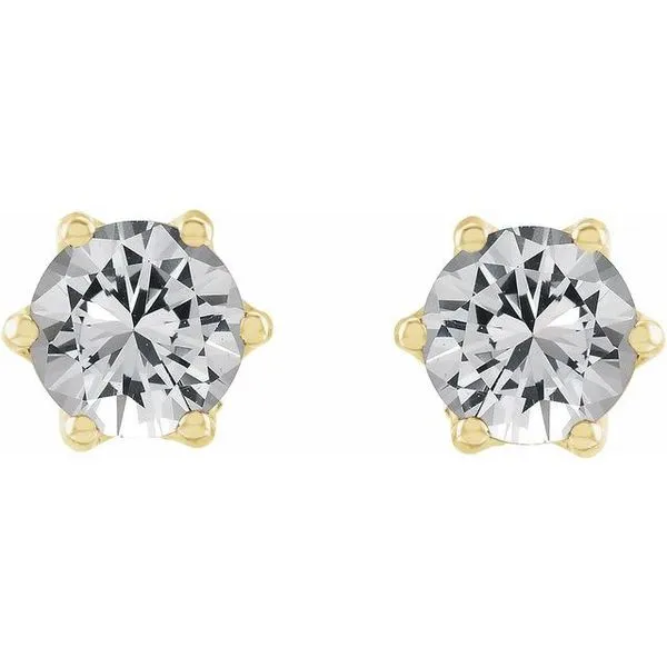 Round 6-Prong Accented Crown Stud Earrings Image 2 Milan's Jewelry Inc Sarasota, FL