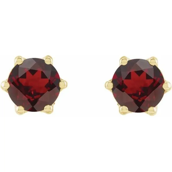 Round 6-Prong Accented Crown Stud Earrings Image 2 Long Jewelers Chesapeake, VA