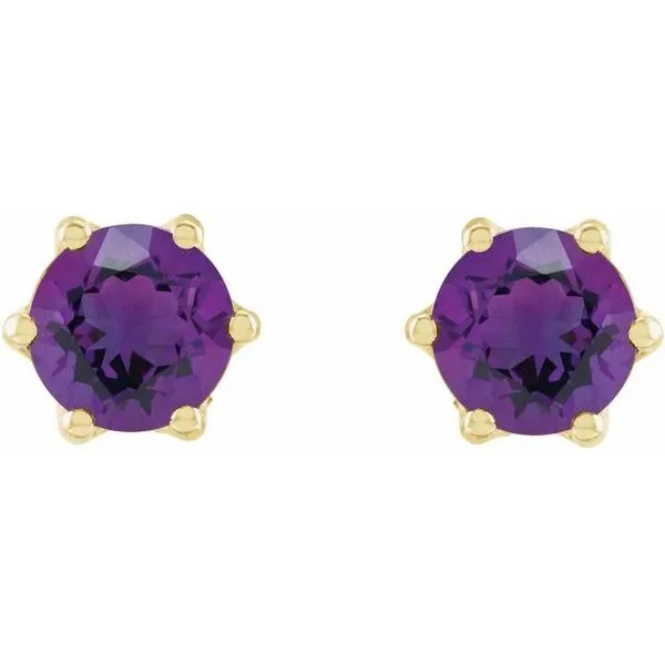 Round 6-Prong Accented Crown Stud Earrings Image 2 Milan's Jewelry Inc Sarasota, FL